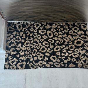 Rachel Zoe Black and Tan Leopard Bath Mat